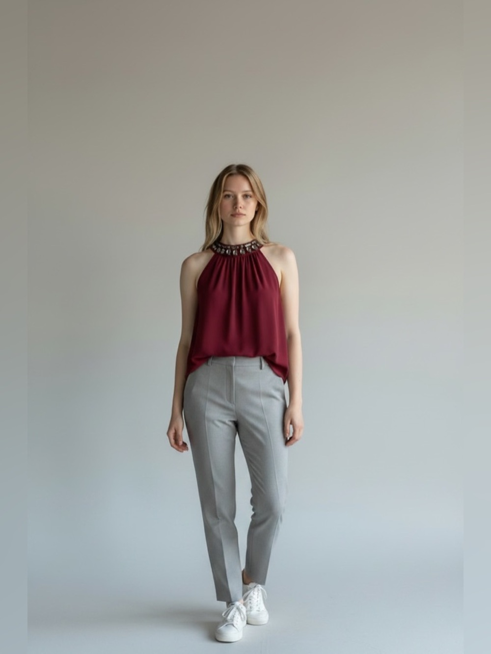 One state high neck, sleeveless blouse in size XS
